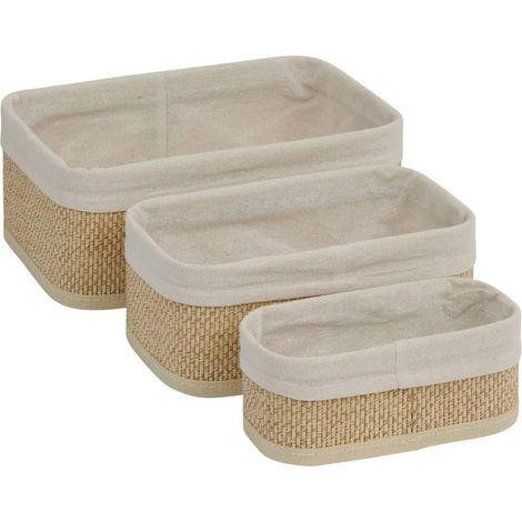 Lot de 3 Paniers en Bambou "Stemy" 31cm Beige (1/5)