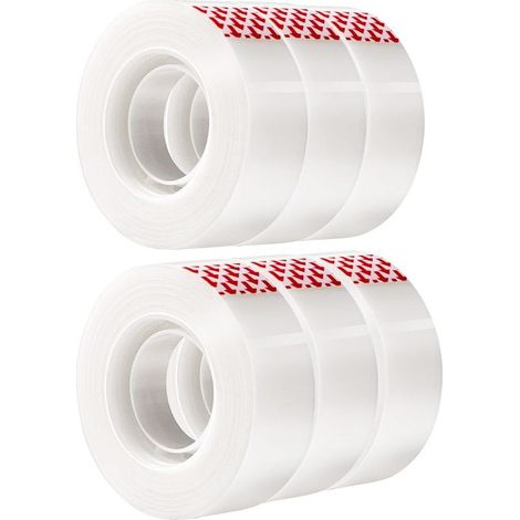 Tape adhesive invisible 1,8 cm × 26 m Set of 6 roll bleus high resistance for diy and office (1/5)