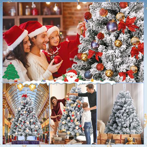Wolketon 150cm Árbol de Navidad Artificial PVC Árbol de Navidad con soporte de metal Xmas Party Decortaion