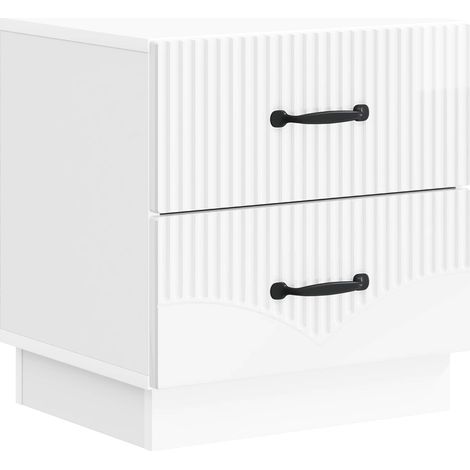 Bedside Cabinet High Gloss White 43 x 34.5 x 44.5 cm vidaXL