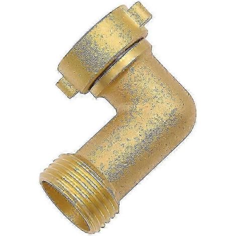 90 Degree Brass Garden Hose Elbow Connector 2-Pack for Outdoor Watering and Irrigation Systems (1/5)