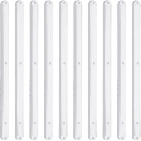 Pack of 10 silent plastic drawer slides 298 mm (white) (1/5)