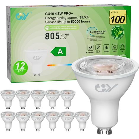 Ampoules GU10 LED Spot 805LM Blanc Chaud 2700K 4,5W 36° (Faisceau Étroit) (1/5)