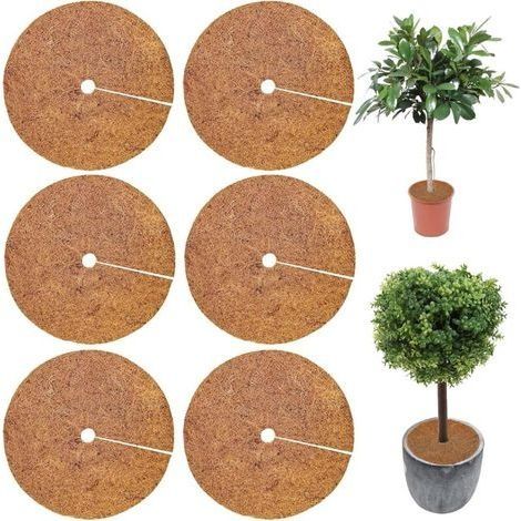 Tapis de Coco Plantes, 6 Pièces 30cm Disque De Protection Plante, Plantes Protection Tapis pour Protection d'hiver (1/5)