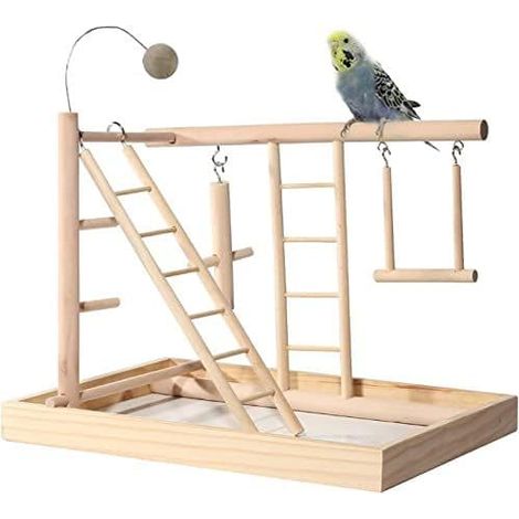 Aire de jeux pour oiseaux, aire de jeux pour perroquets, accessoires pour cages à perroquets, balançoire pour cacatoès, échelle, support d'entraînement pour perroquets, échelle puzzle (1/4)