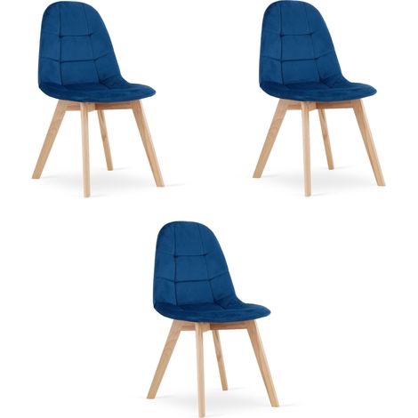 Bora-Sessel – marineblauer Samt x 3 (1/5)