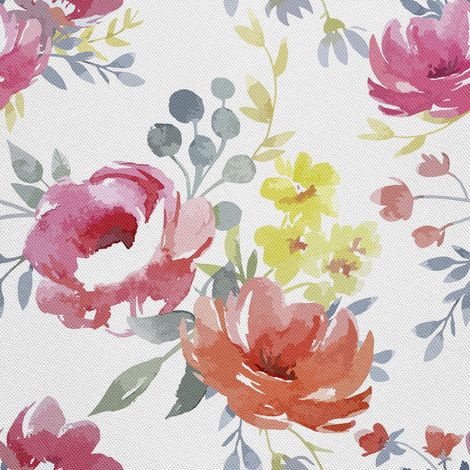 Tela decorativa para exteriores Oxford - motivo de flores pintadas 14 I DX168 (1/5)