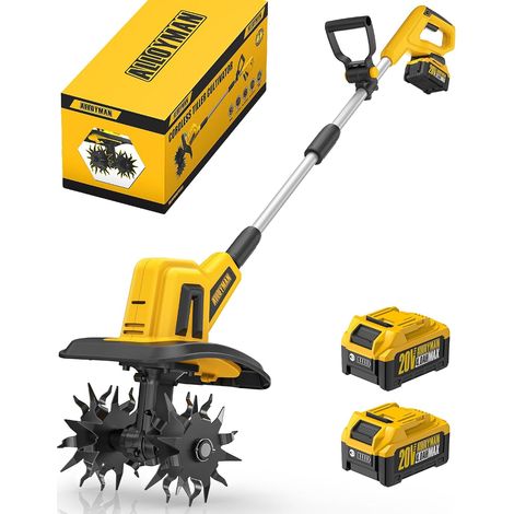 Motobineuse sans Fil 20V Max, 360 TR/Min, Motoculteur Électrique avec 2 x 4,0 Ah Batteries et Chargeur, Largeur de Travail 23 cm, Profondeur 17 cm, pour Pelouse/Jardin/Travaux du Sol (1/5)