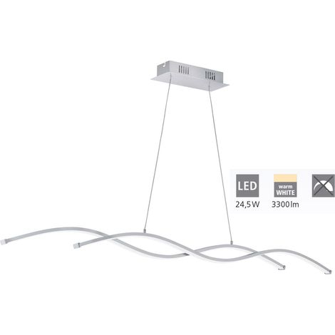 Lampadario A Sospensione Moderno Lasana 2 Acciaio Cromo 2 Luci Led 13W 3400Lm (1/5)