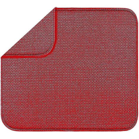 Tapis d'égouttage pour plan de travail de cuisine, set de table, sous-couche lavable pour égouttoir à vaisselle et bols-red (1/5)