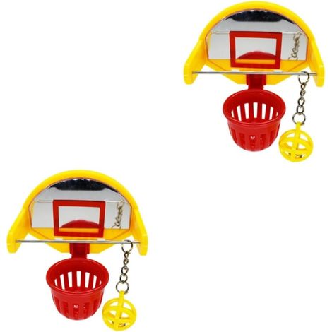 Lot De 2 Paniers De Basket- pour Perroquets Jouet D'entraînement pour Oiseaux en Plastique Sûr Couleurs Vives pour Perruches Inséparables