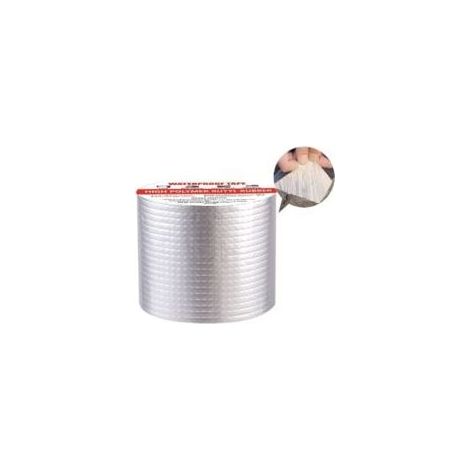 Ruban d'étanchéité autocollant - En caoutchouc butyle - En film d'aluminium - Pour fuite de toit, fissures de surface, rebord de fenêtre, rupture de tuyau (10 cm x 5 m) (1/4)