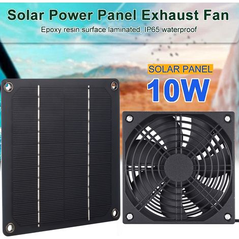 Kit de ventilateur à panneau solaire 3W résistant aux intempéries pour petits poulaillers, serres, hangars, maisons pour animaux de compagnie.