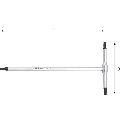 CHIAVI CHIAVE A T CON IMPRONTA TORX TX USAG 280 TTX PROFESSIONALI - T60
