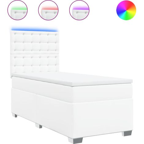 Maison Exclusive - Boxspringbett mit Matratze Weiß 90x200 cm Kuns