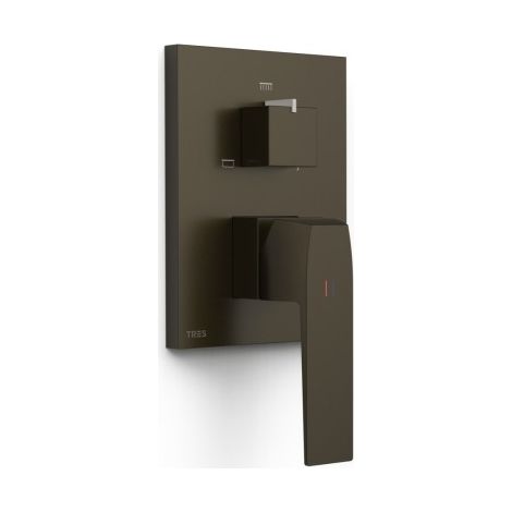 Pièce apparente pour boîtier encastré Rapid‑box 3 voies Slim Noir bronze - TRES 20227310KMB