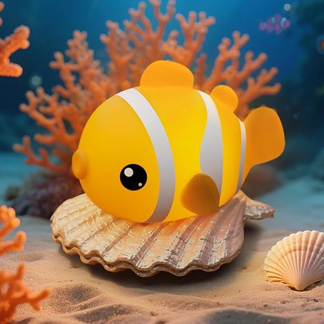 Veilleuse Panda pour Enfants, Lampe de Nuit 3 Modes de Lumière, Réglable avec Minuteur, Contrôle Tactile, Silicone Rechargeable par USB (Panda) (A- Fish) (1/5)