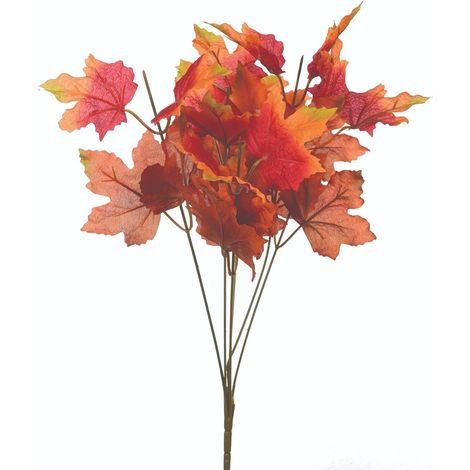 Planta artificial, manojo de hojas de arce, 40 cm, rojo y amarillo, COMO LA VIDA
