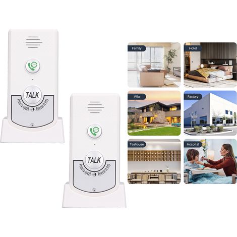 Interphone sans fil pour la maison destiné aux personnes âgées, communication bidirectionnelle, téléavertisseur pour les aidants, système d'appel infirmière pour les patients/personnes âgées/handicapé (1/5)