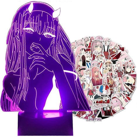 SCSYV Anime 3D Illusion Darling in the FRANXX 002 Tischlampe, USB-betrieben, mit 7 LED-Farben, ideal als Geburtstags- oder Weihnachtsgeschenk zur Dekoration eines Zimmers. (1/4)