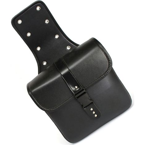 paire de sacoches latérales de moto en cuir PU étanche, sacoches de selle, sacoches suspendues noires (1/4)