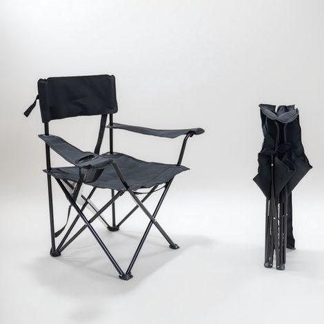 Chaise de camping HUSH Outdoor - légère - pliable - porte-gobelet - 80 x 50 x 50 cm (1/5)