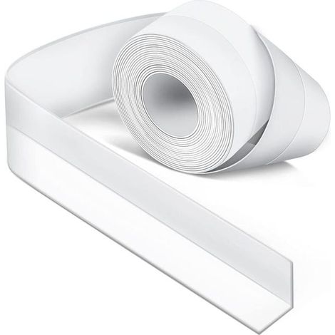Ruban d'étanchéité en silicone blanc pour baignoire et salle de bain, bande imperméable et anti-moisissure, adhésif flexible pour joints sanitaires (1/4)