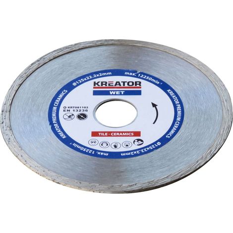 Disco diamantato per piastrelle, terracotta - Foro 22,2 mm 1 disco 125 mm 2,0 mm KREATOR (1/2)