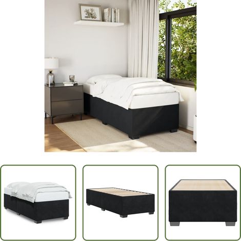 vidaXL Schlafzimmer - Bettgestell Schwarz 90x200 cm Samt (1/5)