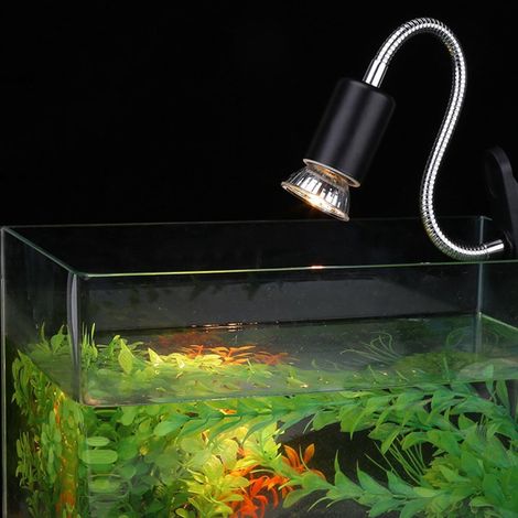 Lampe chauffante rotative à 360° à température réglable pour tortues, lézards, poissons et reptiles. Support de lampe à pince avec pied. Prise UE 220 V. (1/5)