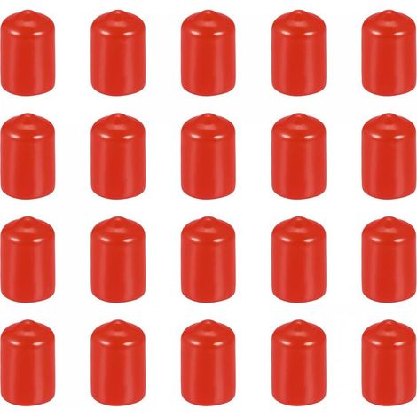 20 Paquet 1/2"(12mm) ID Rouge Vis Filetage Protecteurs Caoutchouc Terminal Bouchons Boulon Couvercles pour Vis Boulon Meubles Tuyau (1/5)