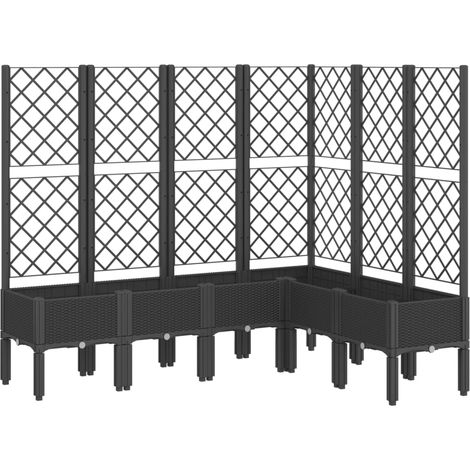 Maison Exclusive - Pflanzkübel mit Rankgitter Schwarz 160x120x142