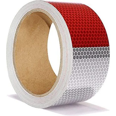 ceinture De Scurit Rflchissante 5cm X 9m, Autocollant Rflchissant Rouge Blanc, Adapt Aux Remorques - Avertissement Rflchissant Autocollant Adhsif (1/5)