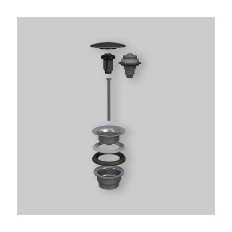 Bonde à clipser pour lavabo et bidet en inox noir Bouchon "Manitapi" Ø 63 en céramique noire (1/3)