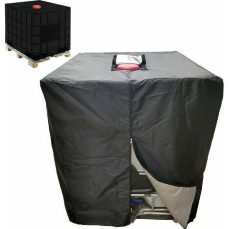 Bâche Réservoir d'eau IBC 1000 L Couverture Container Citerne Eau Pluie avec Fermeture éclair Coupe-Vent Anti-UV Résistant à la Déchirure (1/5)