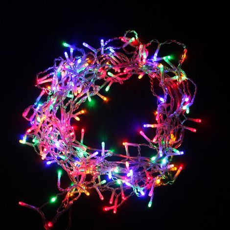 Guirlande Rideau stalactite 180LED IP44 3M avec timer - Multicol