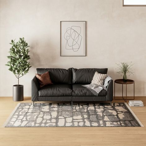 Tapis en jute Tapis Alistair - 290x190cm, Rectangular - 100% Jute - Tissé main - Noir