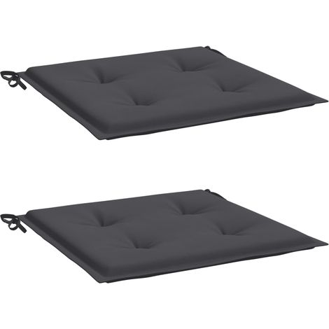 INLIFE Coussins de chaise de jardin 2 pcs 50x50x3 cm Anthracite (1/5)