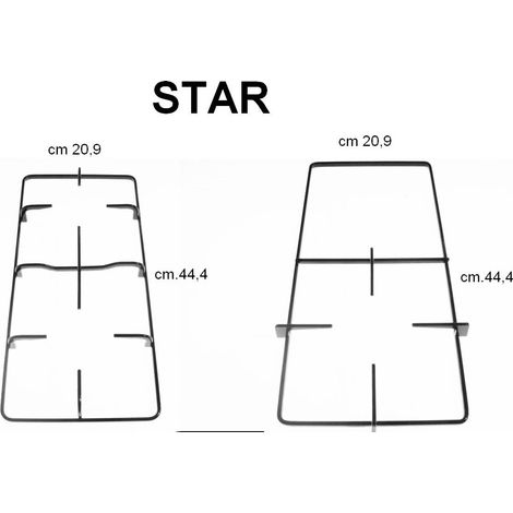 STAR 2 GRIGLIE PIATTINA SMALTATE NERE CUCINA CM 44,4 X 20,9 KP560-60-5F P 5550/1 (1/2)