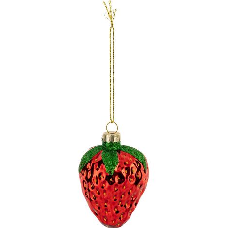 Soggetto fragola in vetro h.8cm rosso - Atmosphera créateur d'intérieur