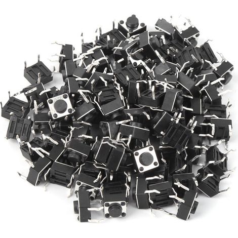 Interrupteur Tactile Mini Micro 6x6x4.3mm - Lot de 100 Pièces, Action Momentanée (1/5)
