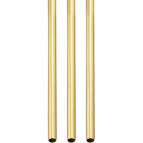 3 mm x 0.2 mm x 300 mm (ODxWall TxL) Brass Tube – 3 Pack – Good for Machinery Equipment DIY Decorative Frame – Round Metal Tube (1/5)