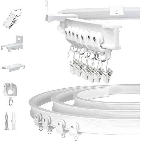 Tringle de rideau - LARGEIGHT - 3 mètres - Flexible - Blanc - Intérieur (1/4)