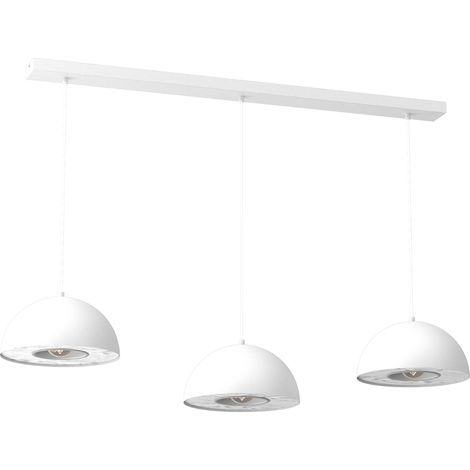 Suspension linéaire blanche métal 3xE27 Elgund Luminex