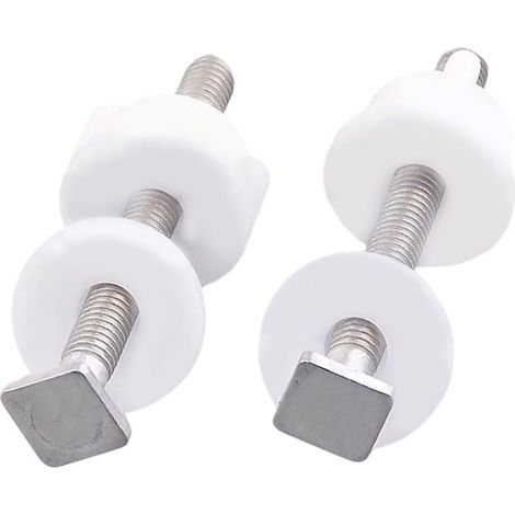 Lot de 2 vis de fixation pour abattant de WC en acier inoxydable pour unités K-3566t-u avec tête carrée et écrous en caoutchouc réduisant le bruit pour une utilisation stable et silencieuse dans la (1/5)