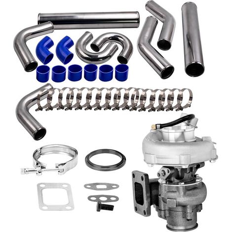Universal 76mm 3" turbo intercooler pipe Kit + t3 Turbolader Oil Cooled V-BandUniversal 76mm 3" turbo intercooler pipe Kit + t3 Turbolader Oil Cooled V-Band (1/4)