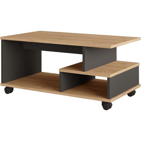 Couchtisch aus Holz "MIN9" - 90 x 51 x 42 cm - Anthrazitgrau
