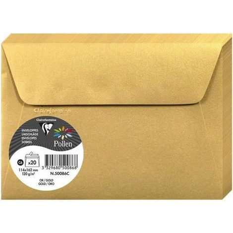 Enveloppe - CLAIREFONTAINE - Pollen - 120g - 114x162 mm - Lot de 20