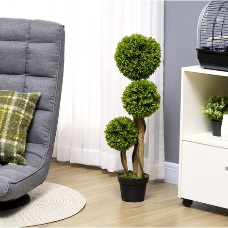 Planta artificial de boj en maceta 90 cm con protección UV, verde claro DESVIAE (1/5)