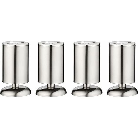 4 pièces Jambes de Meubles épaissi réglable en Acier Inoxydable cylindrique métal Table Jambes canapé Jambe Armoire Jambe Protecteur Pieds,Argent,6cm (1/5)